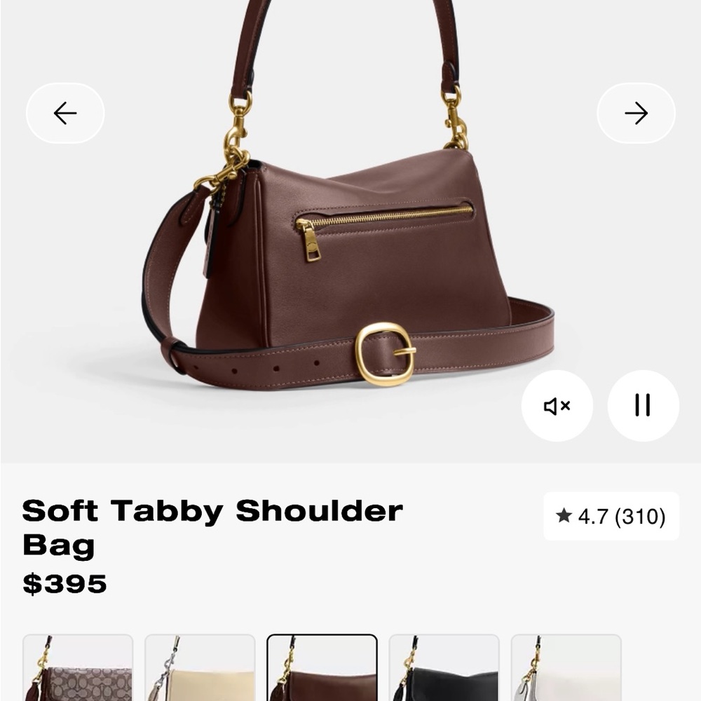 Coach Soft Tabby Shoulder Bag - Dark Brown - Picture 3 of 13